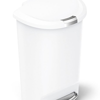 פח פלסטיק לבן דוושה חצי עגול 50 ליטר תוצרת Simplehuman ארה"ב