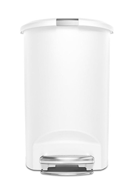 פח פלסטיק לבן דוושה חצי עגול 50 ליטר תוצרת Simplehuman ארה"ב : image 2